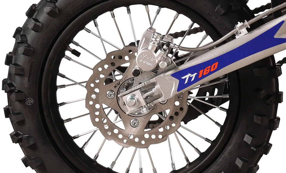 KAYO TT160: silné brzdy